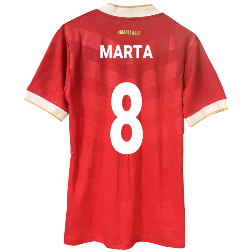 Mujer Camiseta Panamá Aldair Marta #8 Rojo 1ª Equipación 24-26 La Camisa