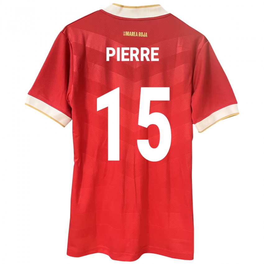 Mujer Camiseta Panamá Joshua Pierre #15 Rojo 1ª Equipación 24-26 La Camisa