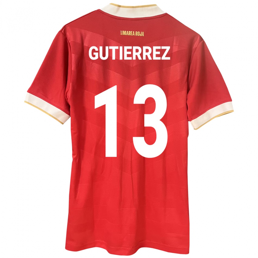 Mujer Camiseta Panamá Mickeylis Gutiérrez #13 Rojo 1ª Equipación 24-26 La Camisa