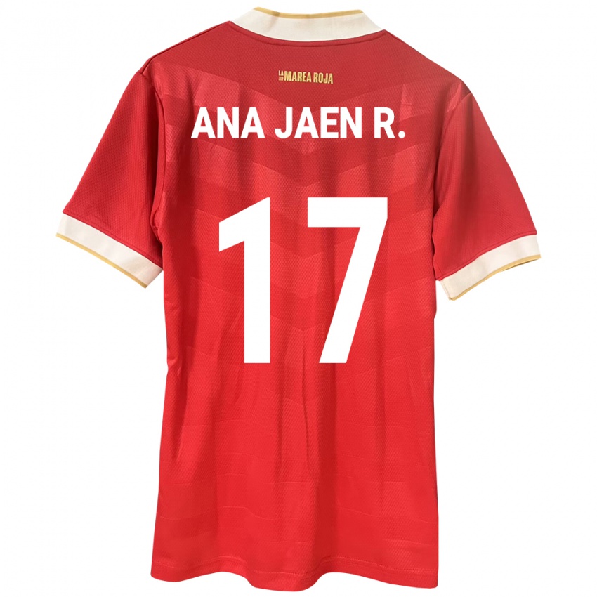 Mujer Camiseta Panamá Ana Jaén Rodríguez #17 Rojo 1ª Equipación 24-26 La Camisa