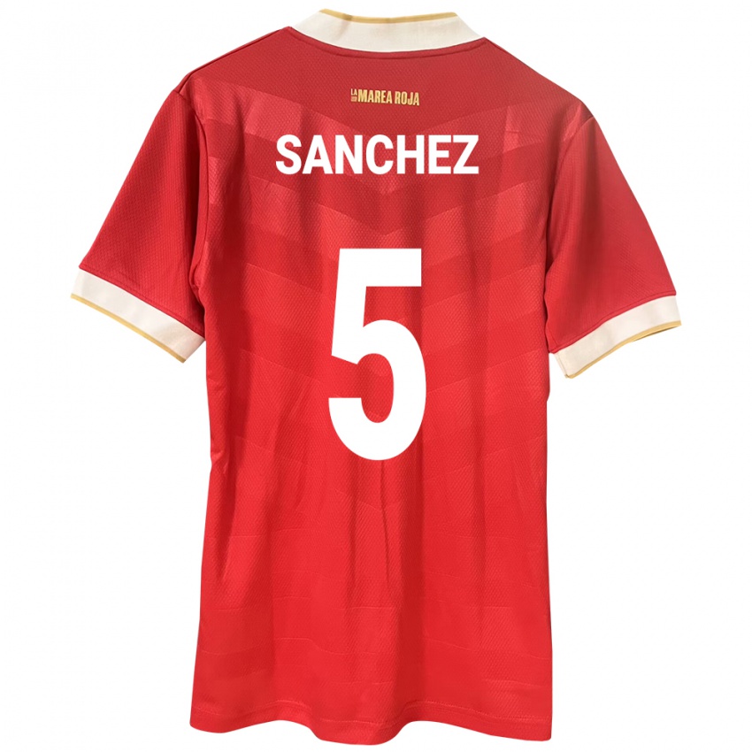 Mujer Camiseta Panamá Leydis Sánchez #5 Rojo 1ª Equipación 24-26 La Camisa