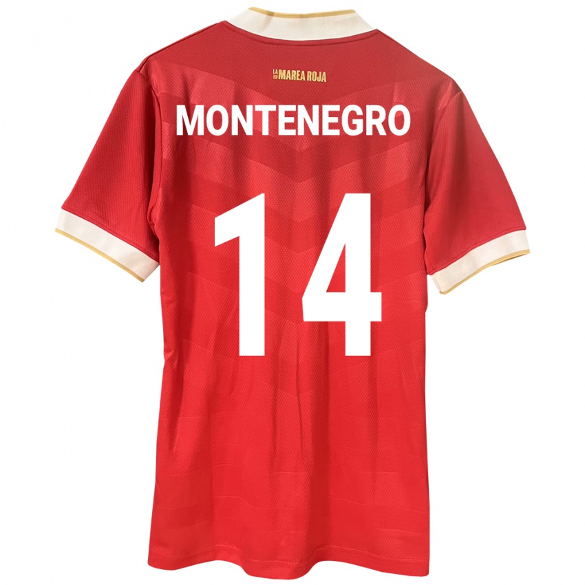 Mujer Camiseta Panamá Carmen Montenegro #14 Rojo 1ª Equipación 24-26 La Camisa