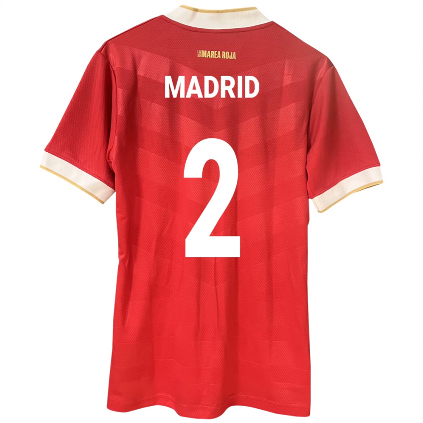 Mujer Camiseta Panamá Dayane Madrid #2 Rojo 1ª Equipación 24-26 La Camisa
