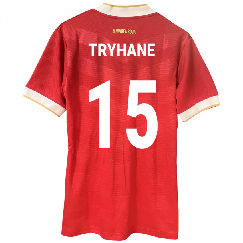 Mujer Camiseta Panamá Izaura Tryhane #15 Rojo 1ª Equipación 24-26 La Camisa