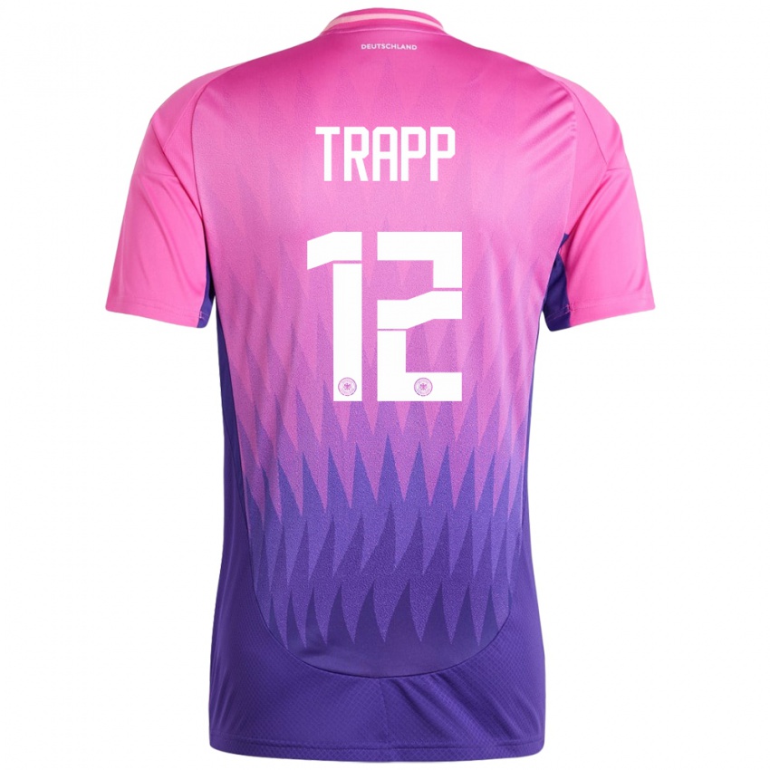 Mujer Camiseta Alemania Kevin Trapp #12 Rosado Morado 2ª Equipación 24-26 La Camisa