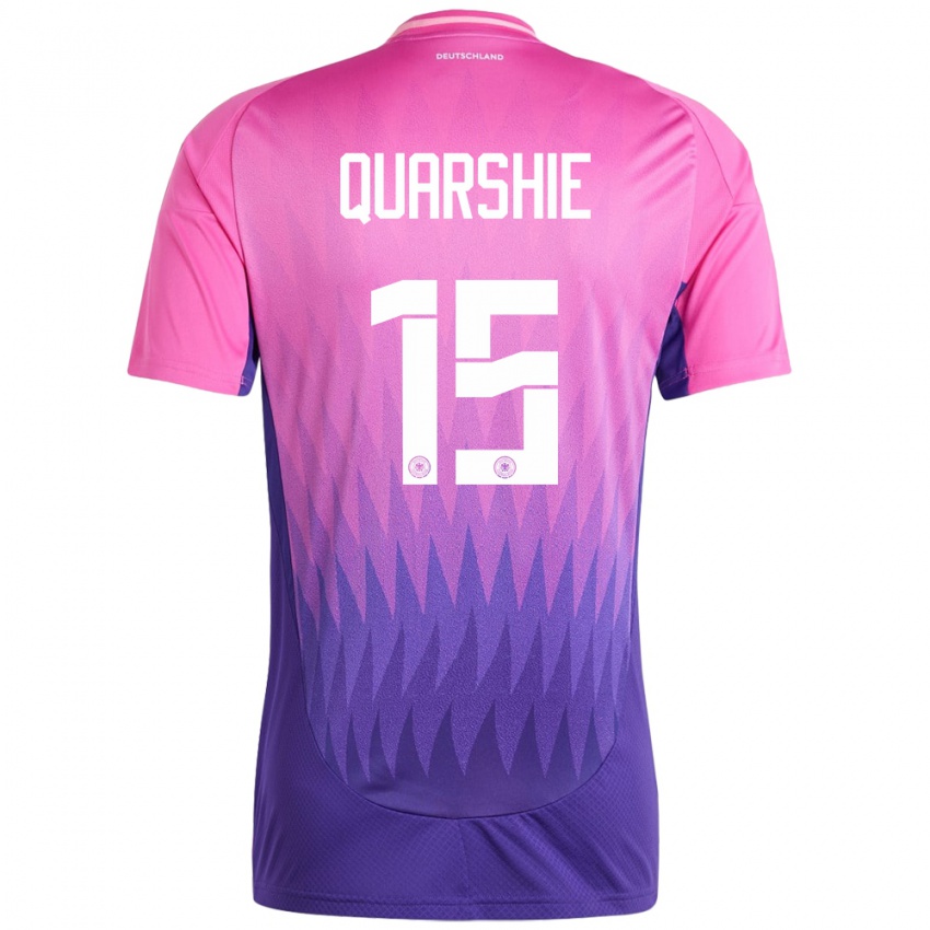 Mujer Camiseta Alemania Joshua Quarshie #15 Rosado Morado 2ª Equipación 24-26 La Camisa