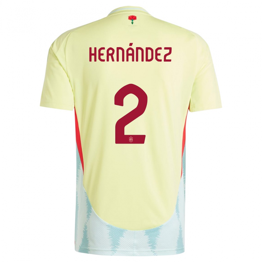 Mujer Camiseta España Oihane Hernandez #2 Amarillo 2ª Equipación 24-26 La Camisa