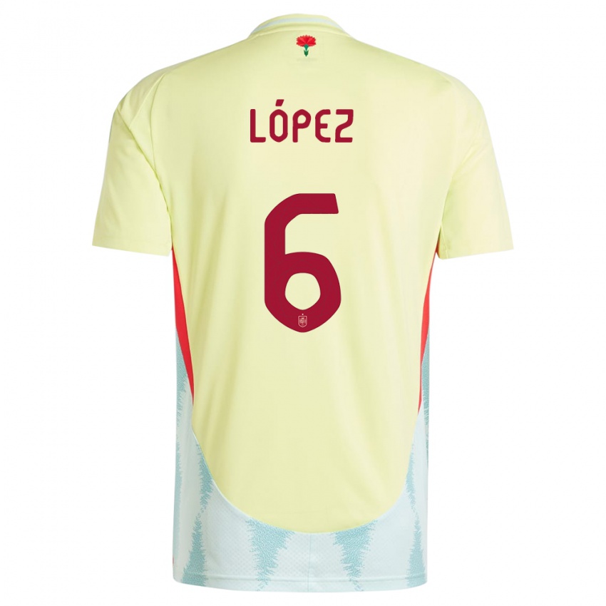 Mujer Camiseta España Maitane Lopez #6 Amarillo 2ª Equipación 24-26 La Camisa