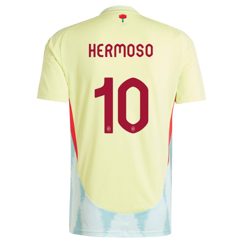 Mujer Camiseta España Jennifer Hermoso #10 Amarillo 2ª Equipación 24-26 La Camisa