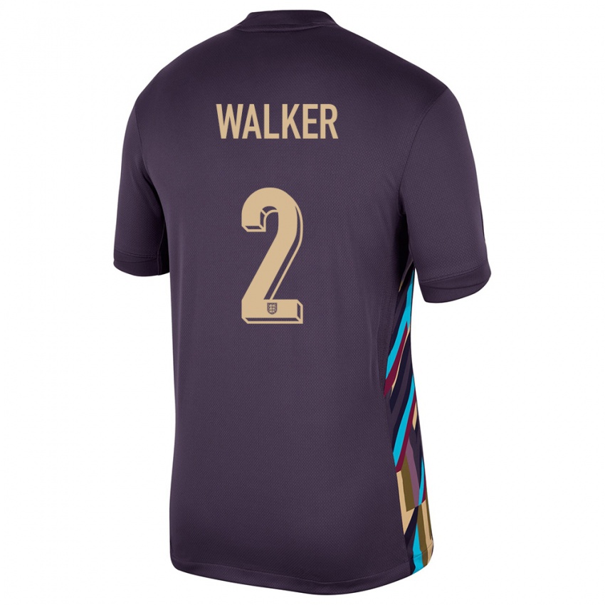 Mujer Camiseta Inglaterra Kyle Walker #2 Pasa Oscura 2ª Equipación 24-26 La Camisa