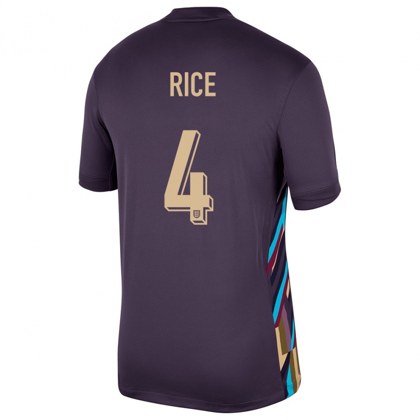 Mujer Camiseta Inglaterra Declan Rice #4 Pasa Oscura 2ª Equipación 24-26 La Camisa