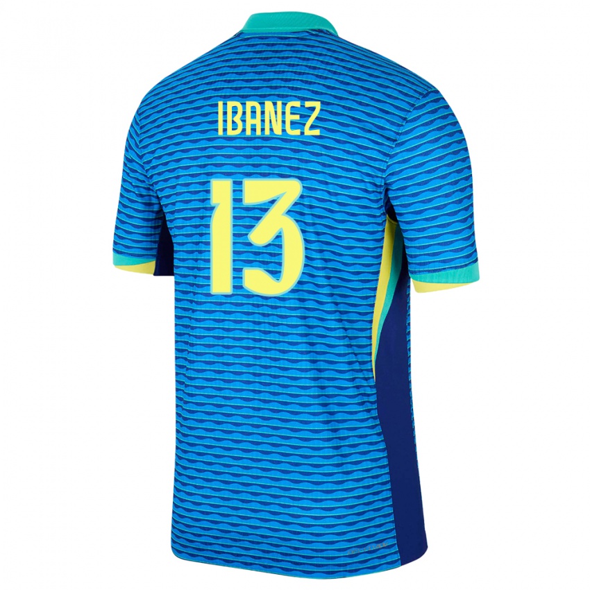 Mujer Camiseta Brasil Roger Ibanez #13 Azul 2ª Equipación 24-26 La Camisa