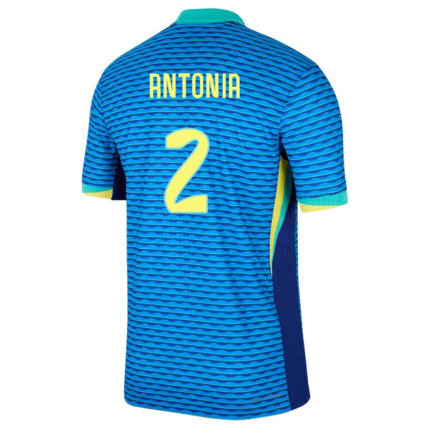 Mujer Camiseta Brasil Antonia #2 Azul 2ª Equipación 24-26 La Camisa