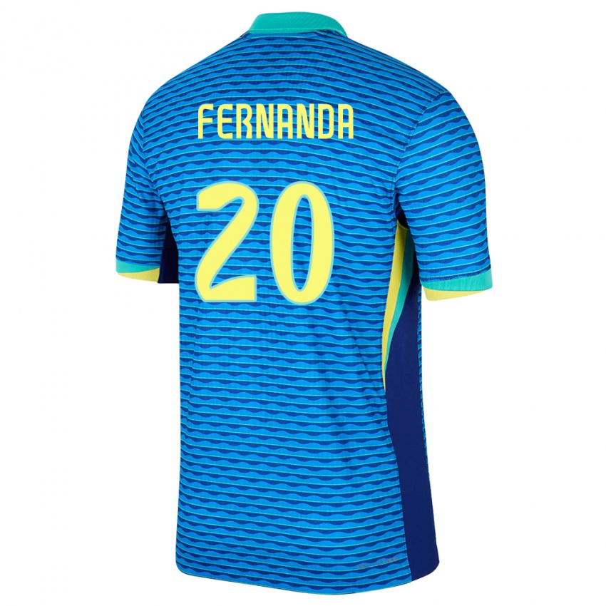 Mujer Camiseta Brasil Fernanda Palermo #20 Azul 2ª Equipación 24-26 La Camisa