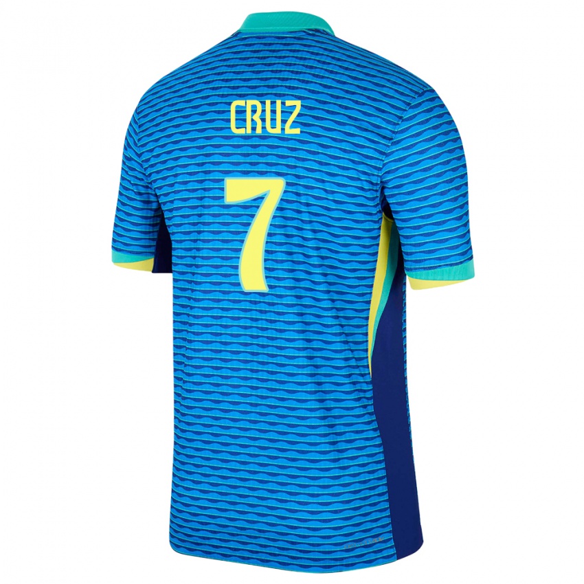 Mujer Camiseta Brasil Joao Cruz #7 Azul 2ª Equipación 24-26 La Camisa
