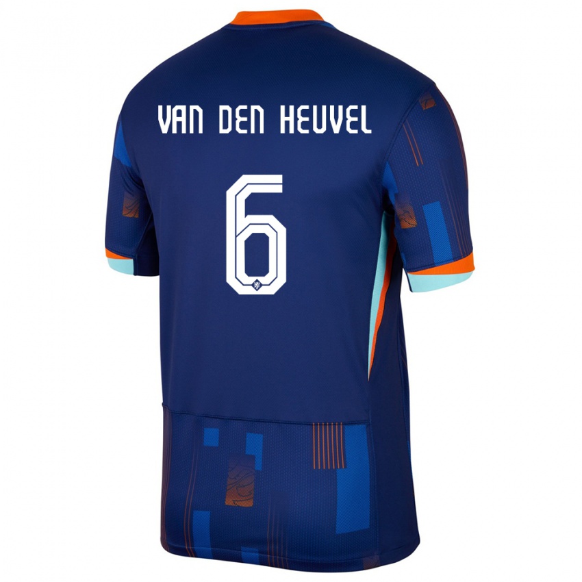 Mujer Camiseta Países Bajos Tim Van Den Heuvel #6 Azul 2ª Equipación 24-26 La Camisa