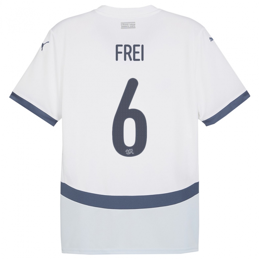 Mujer Camiseta Suiza Fabian Frei #6 Blanco 2ª Equipación 24-26 La Camisa
