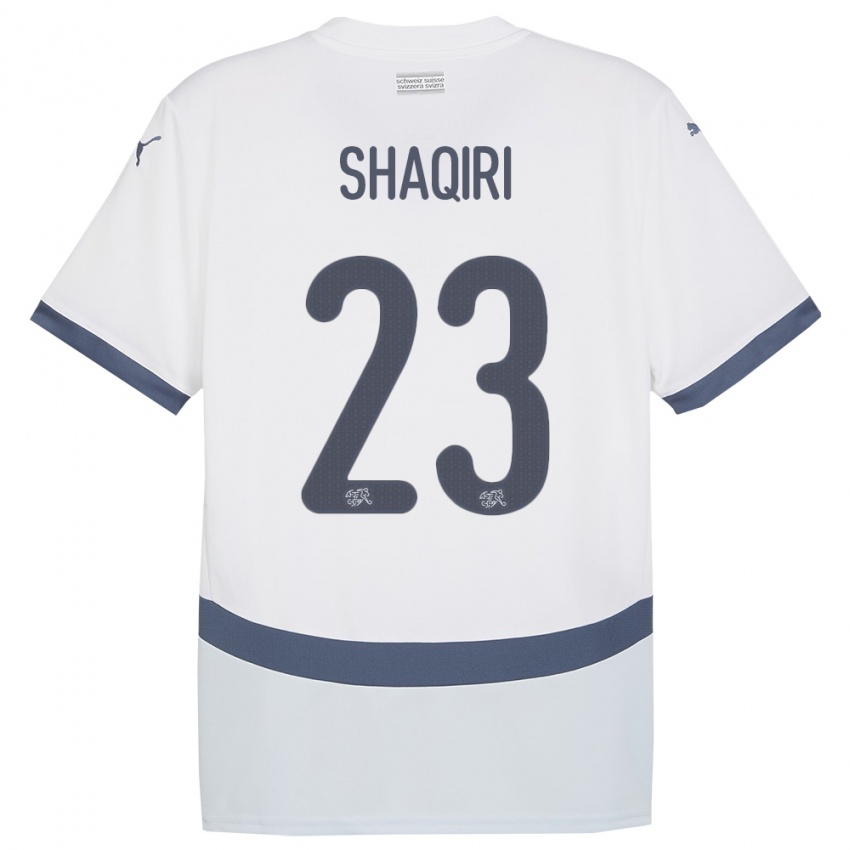 Mujer Camiseta Suiza Xherdan Shaqiri #23 Blanco 2ª Equipación 24-26 La Camisa