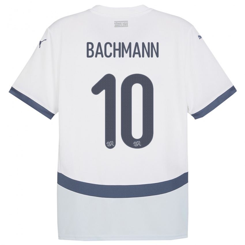 Mujer Camiseta Suiza Ramona Bachmann #10 Blanco 2ª Equipación 24-26 La Camisa