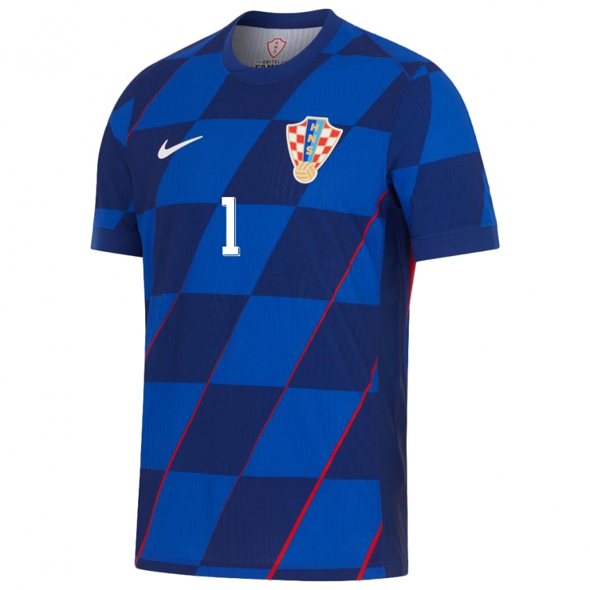 Mujer Camiseta Croacia Nediljko Labrovic #1 Azul 2ª Equipación 24-26 La Camisa