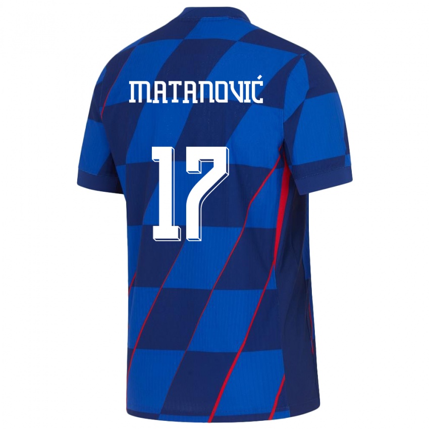 Mujer Camiseta Croacia Igor Matanovic #17 Azul 2ª Equipación 24-26 La Camisa