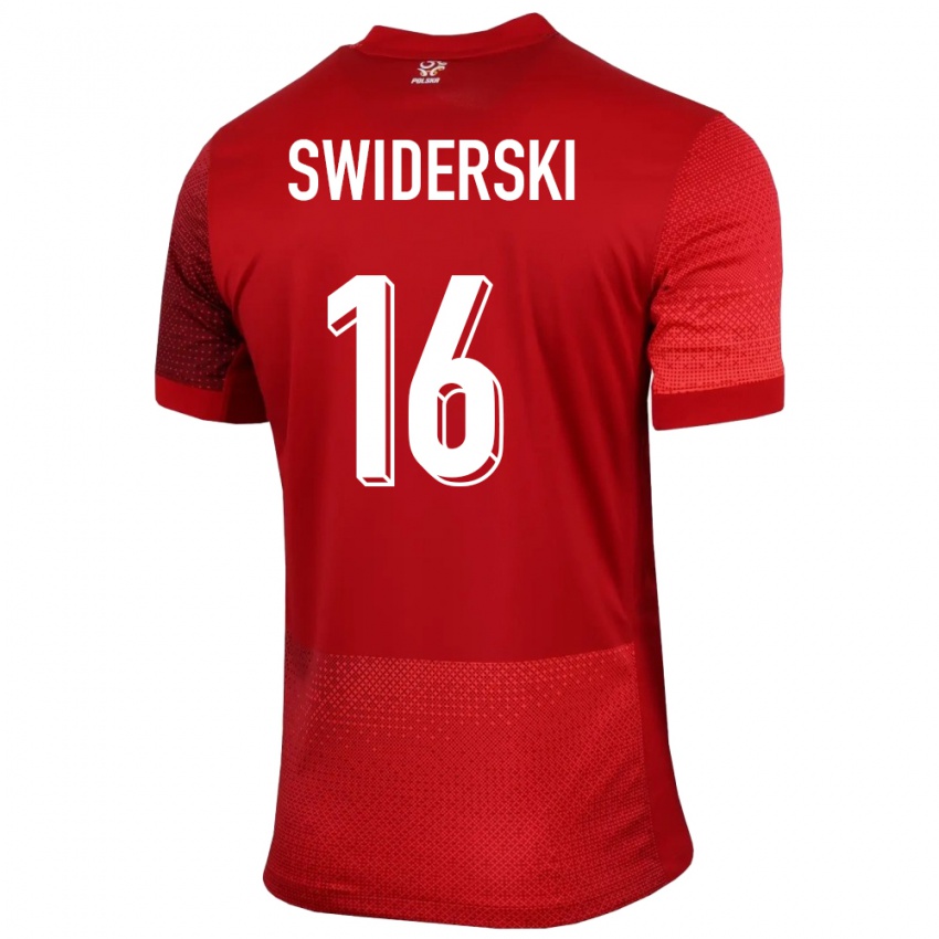 Mujer Camiseta Polonia Karol Swiderski #16 Rojo 2ª Equipación 24-26 La Camisa