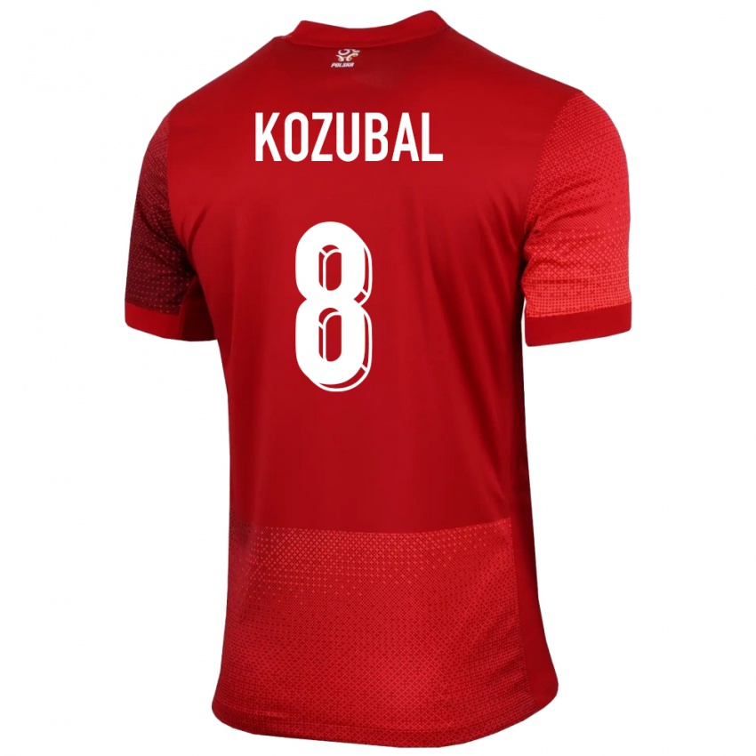 Mujer Camiseta Polonia Antoni Kozubal #8 Rojo 2ª Equipación 24-26 La Camisa