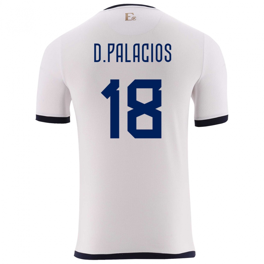 Mujer Camiseta Ecuador Diego Palacios #18 Blanco 2ª Equipación 24-26 La Camisa