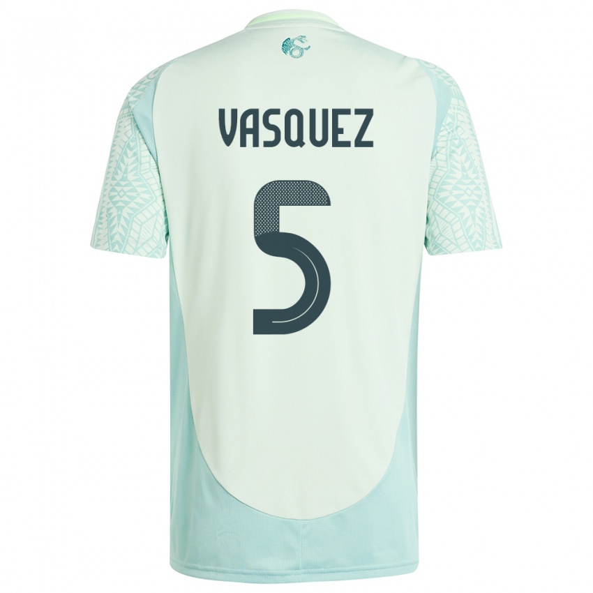 Mujer Camiseta México Johan Vasquez #5 Lino Verde 2ª Equipación 24-26 La Camisa