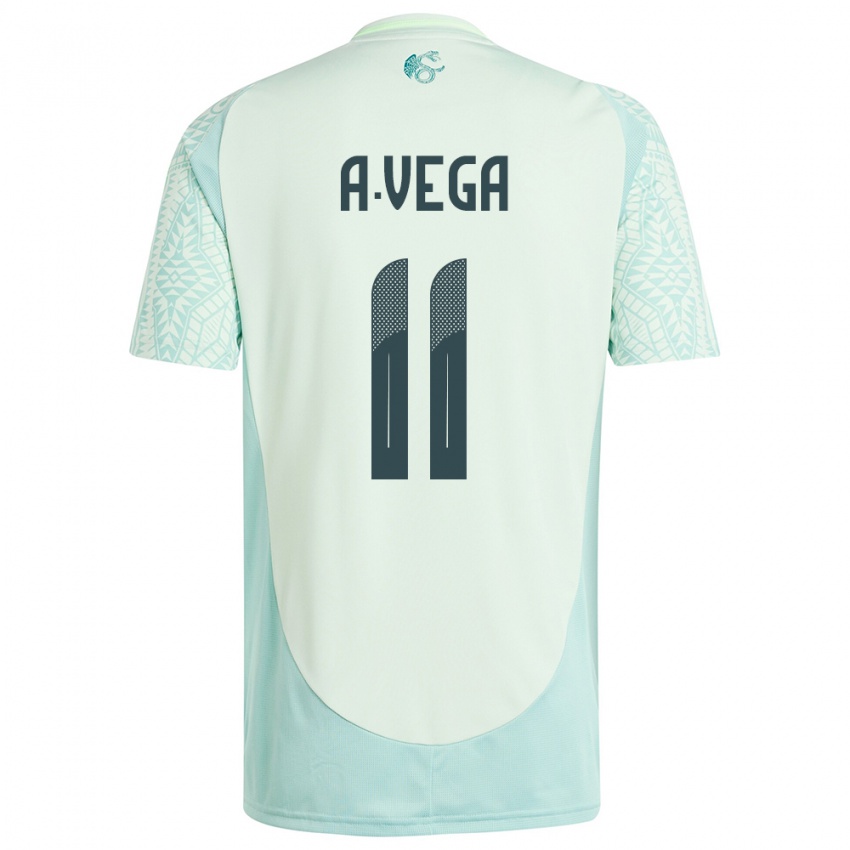 Mujer Camiseta México Alexis Vega #11 Lino Verde 2ª Equipación 24-26 La Camisa