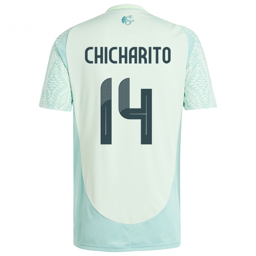 Mujer Camiseta México Chicharito #14 Lino Verde 2ª Equipación 24-26 La Camisa