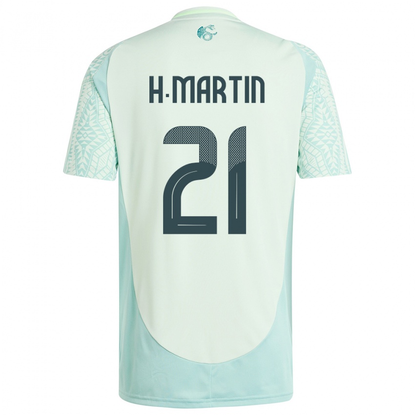 Mujer Camiseta México Henry Martin #21 Lino Verde 2ª Equipación 24-26 La Camisa