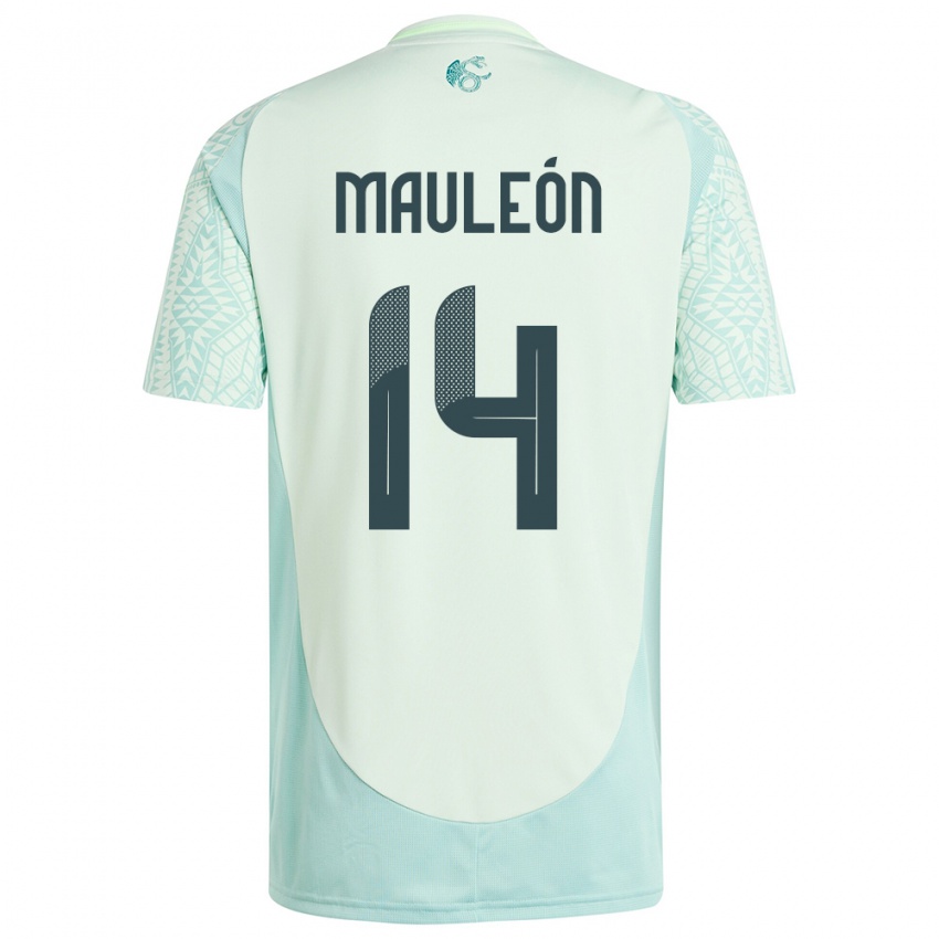 Mujer Camiseta México Natalia Mauleon #14 Lino Verde 2ª Equipación 24-26 La Camisa