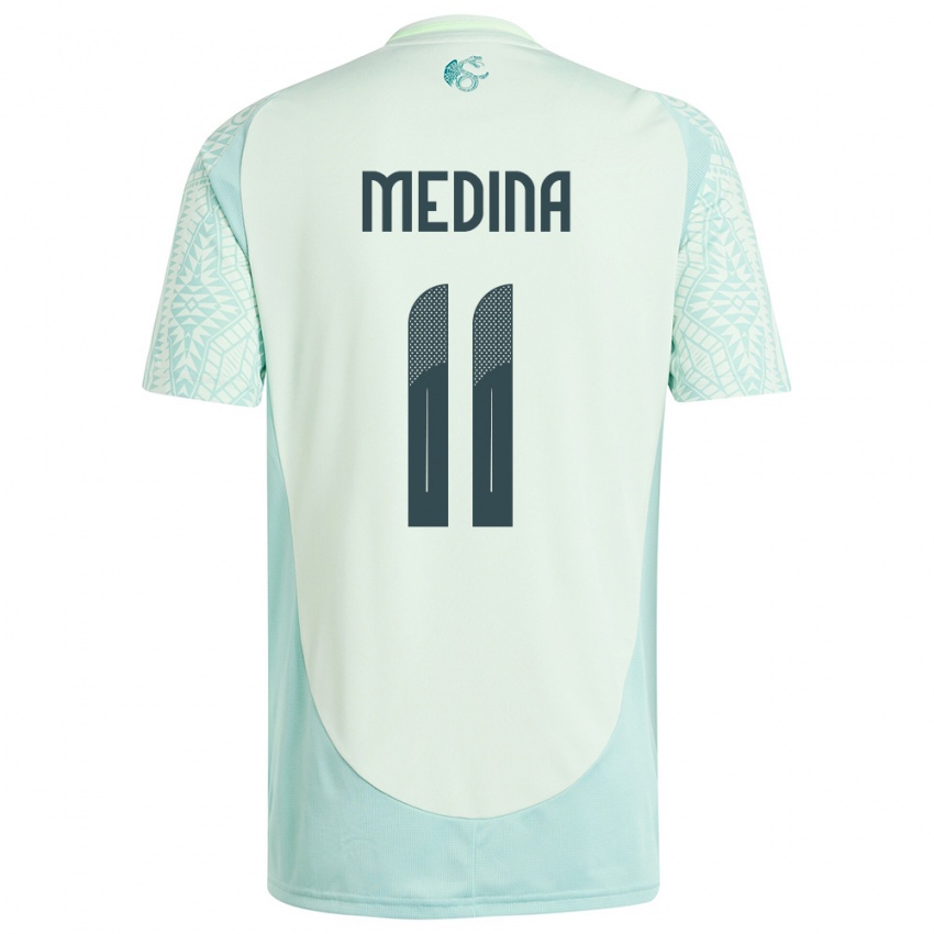 Mujer Camiseta México Diego Medina #11 Lino Verde 2ª Equipación 24-26 La Camisa