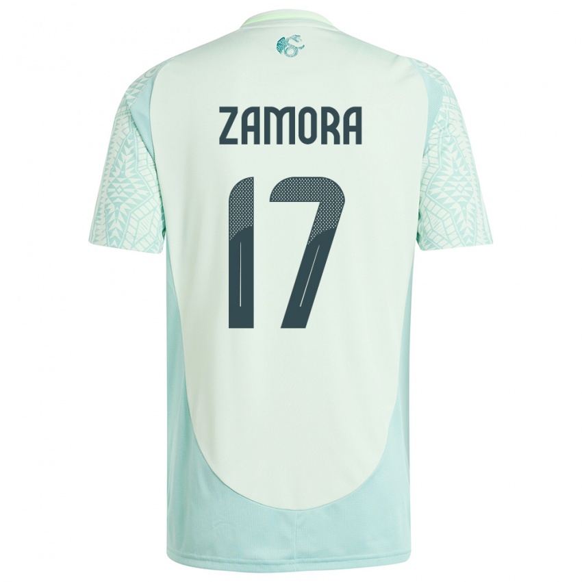 Mujer Camiseta México Saul Zamora #17 Lino Verde 2ª Equipación 24-26 La Camisa