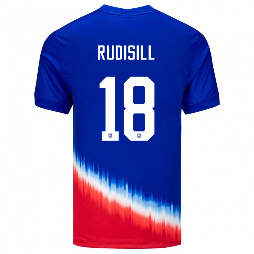 Mujer Camiseta Estados Unidos Paulo Rudisill #18 Azul 2ª Equipación 24-26 La Camisa
