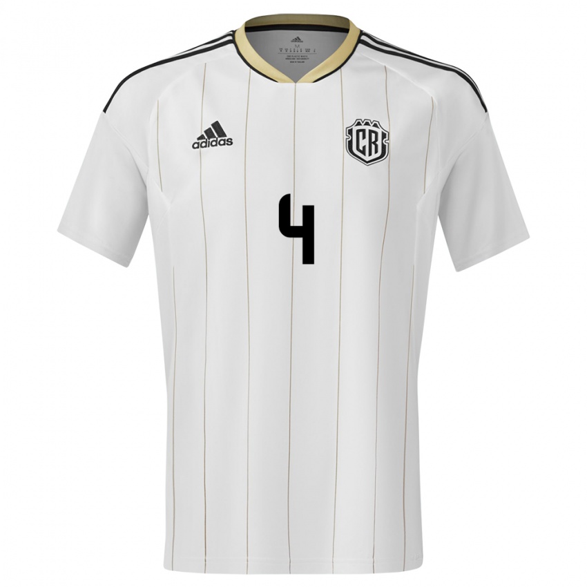 Mujer Camiseta Costa Rica Keysher Fuller #4 Blanco 2ª Equipación 24-26 La Camisa