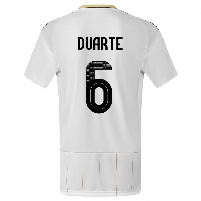 Mujer Camiseta Costa Rica Oscar Duarte #6 Blanco 2ª Equipación 24-26 La Camisa