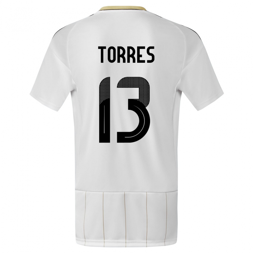 Mujer Camiseta Costa Rica Gerson Torres #13 Blanco 2ª Equipación 24-26 La Camisa