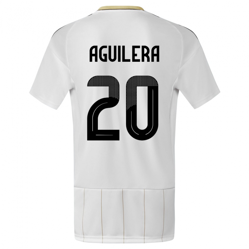 Mujer Camiseta Costa Rica Brandon Aguilera #20 Blanco 2ª Equipación 24-26 La Camisa