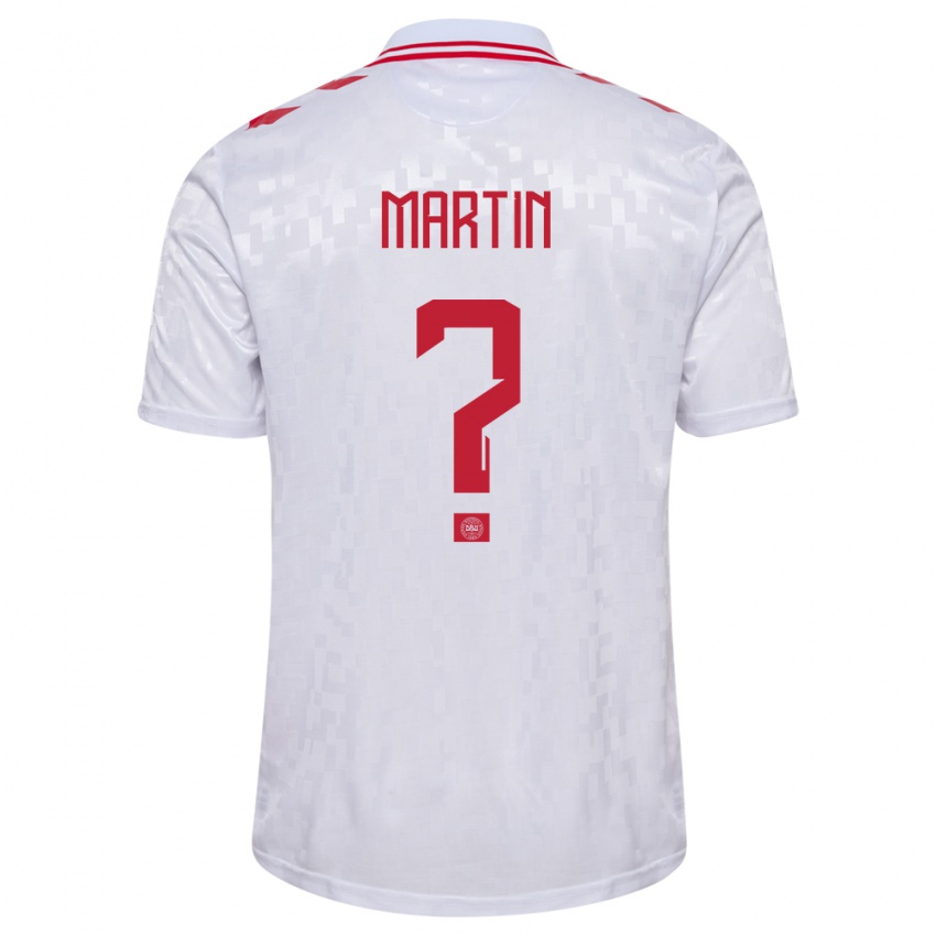 Mujer Camiseta Dinamarca Lucas Martin #0 Blanco 2ª Equipación 24-26 La Camisa