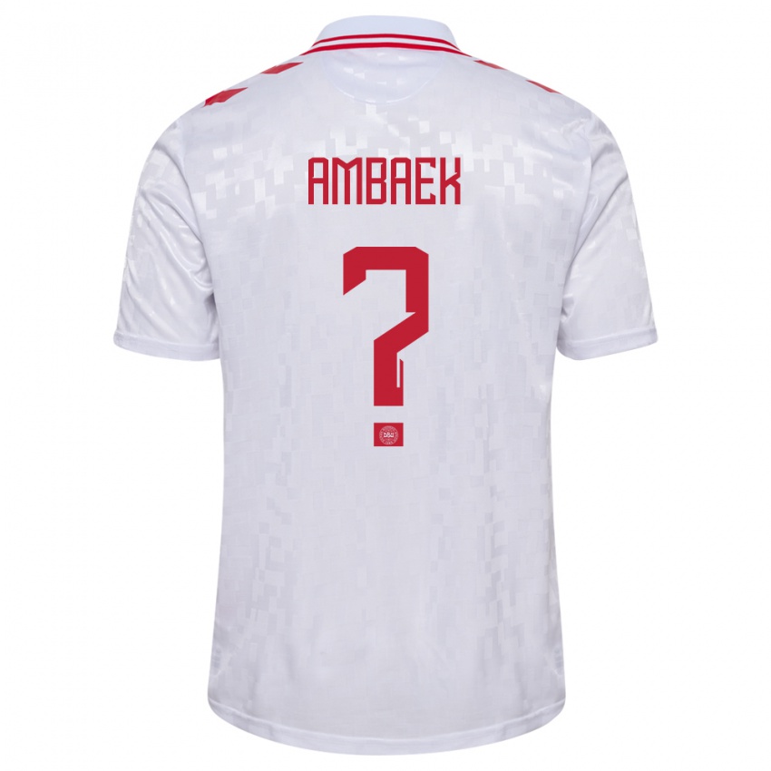Mujer Camiseta Dinamarca Jacob Ambaek #0 Blanco 2ª Equipación 24-26 La Camisa