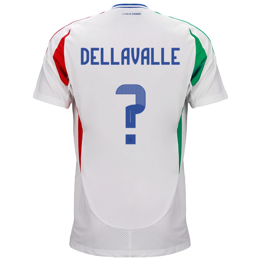 Mujer Camiseta Italia Alessandro Dellavalle #0 Blanco 2ª Equipación 24-26 La Camisa