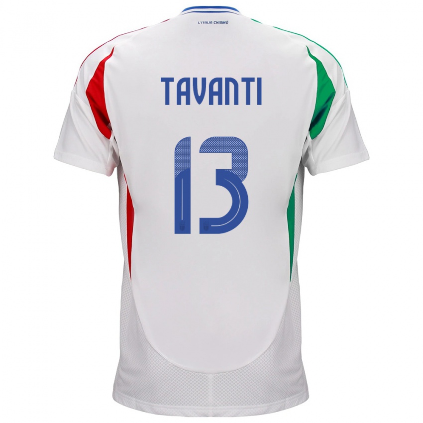 Mujer Camiseta Italia Samuele Tavanti #13 Blanco 2ª Equipación 24-26 La Camisa