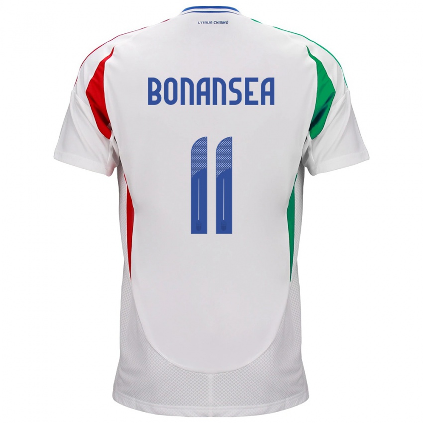 Mujer Camiseta Italia Barbara Bonansea #11 Blanco 2ª Equipación 24-26 La Camisa