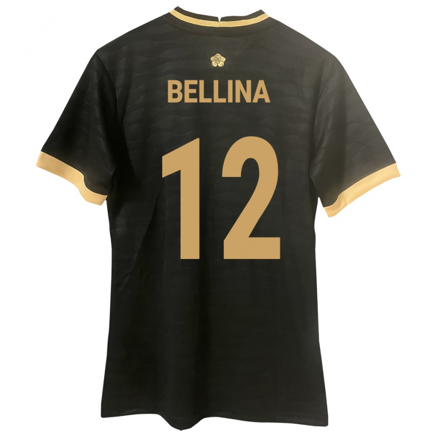 Mujer Camiseta Panamá Lucca Bellina #12 Negro 2ª Equipación 24-26 La Camisa
