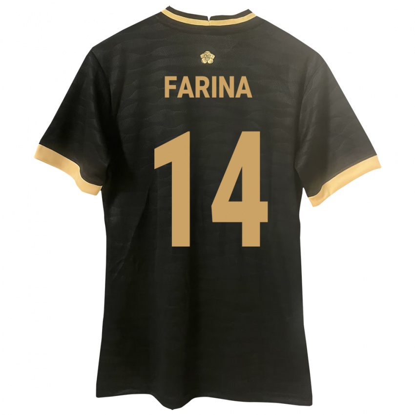 Mujer Camiseta Panamá Edgardo Fariña #14 Negro 2ª Equipación 24-26 La Camisa