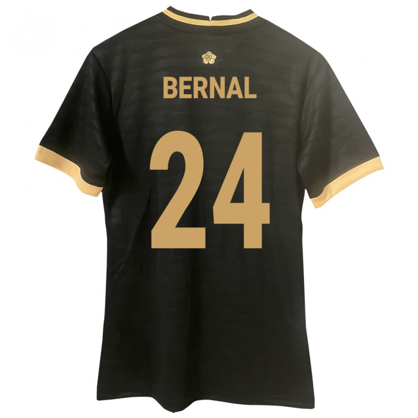 Mujer Camiseta Panamá Kevin Bernal #24 Negro 2ª Equipación 24-26 La Camisa