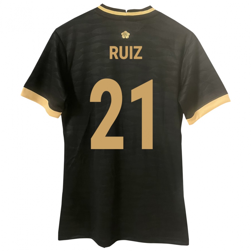 Mujer Camiseta Panamá Alberto Ruiz #21 Negro 2ª Equipación 24-26 La Camisa