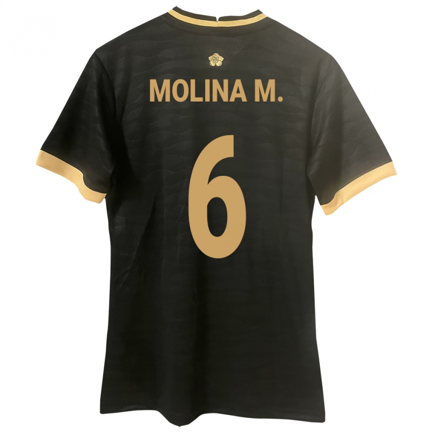 Mujer Camiseta Panamá Mariana Molina #6 Negro 2ª Equipación 24-26 La Camisa
